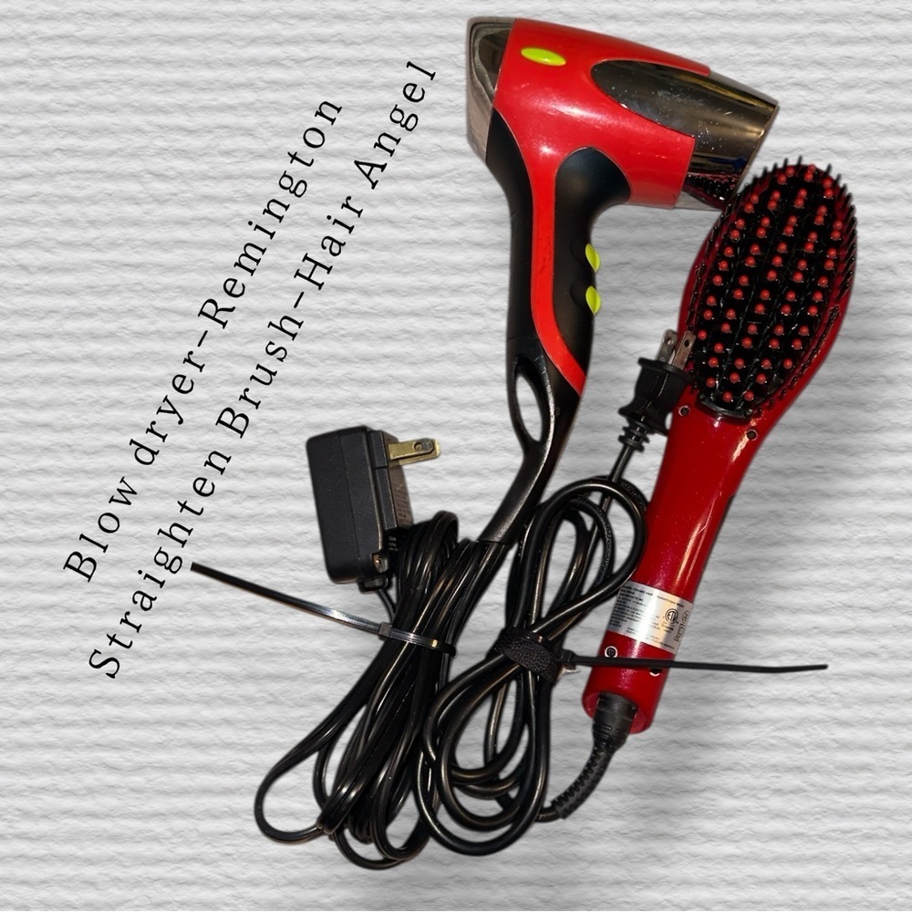 🌺2 count)REMINGTON BLOW DRYER & HAIR ANGEL STRAIGHTEN BRUSH